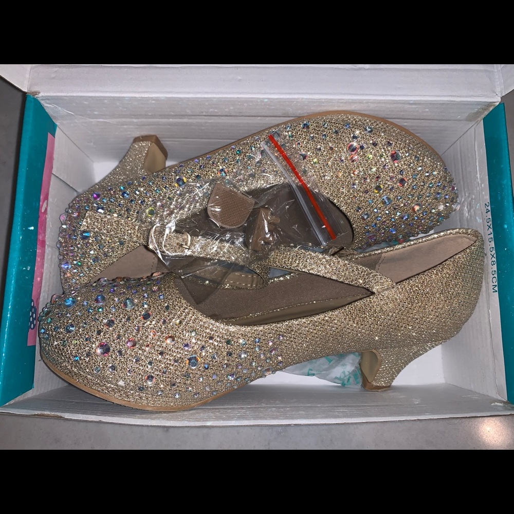 Sparkly Gold Kids Dress Shoes